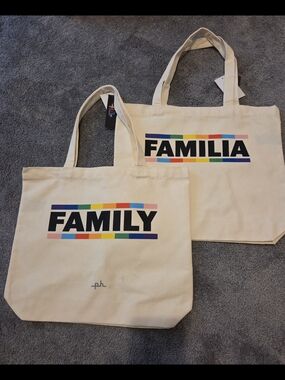 2 Pride Themed "Family/Familia" Canvas Totes